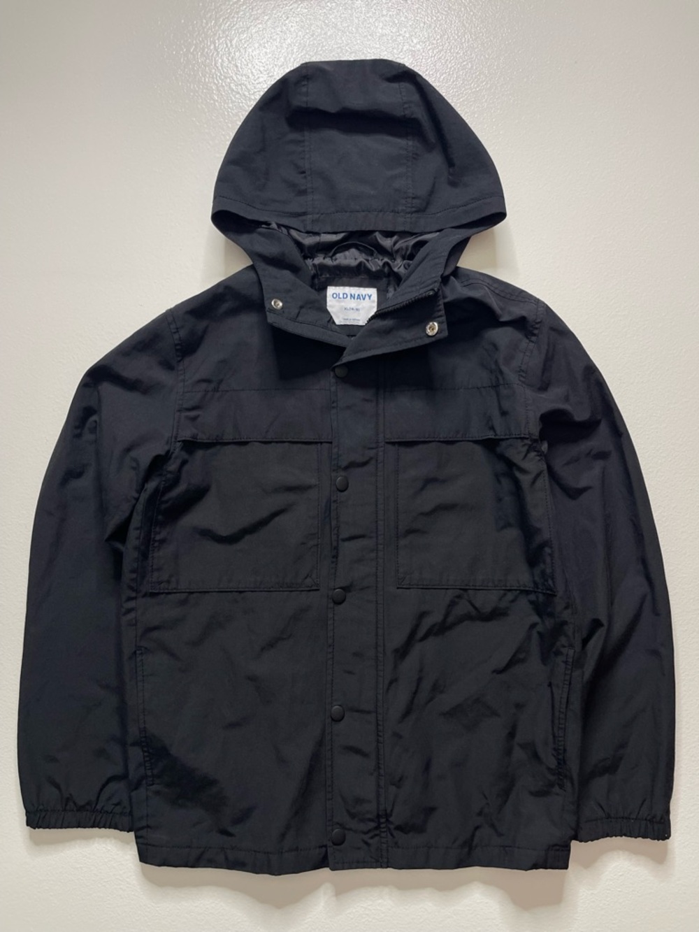 Old Navy Boys Hooded Utility Field Jacket Black XL (14-16)